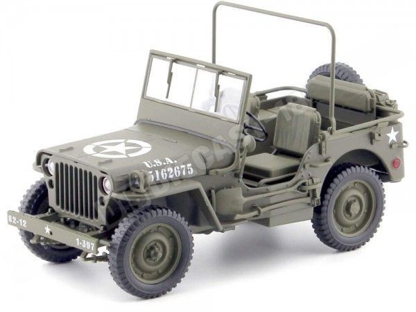 Cochesdemetal.es 1942 Jeep Willys 1-4 tonne Army Truck Green Green Khaki 1:18 Welly 18055