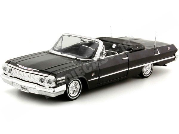 1963 Chevrolet Impala Convertible Tuning Negro 1:24 Welly 22434