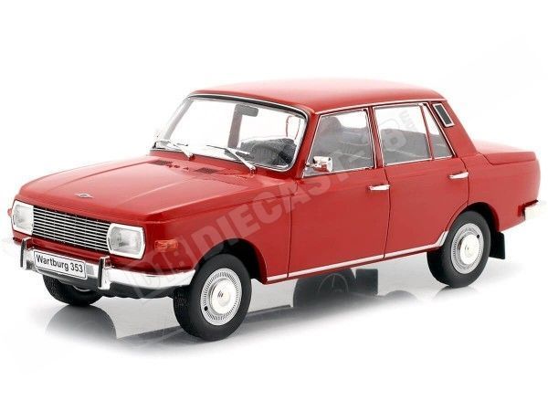 1966 Wartburg 353 Rojo Oscuro 1:24 WhiteBox 124108 Cochesdemetal.es