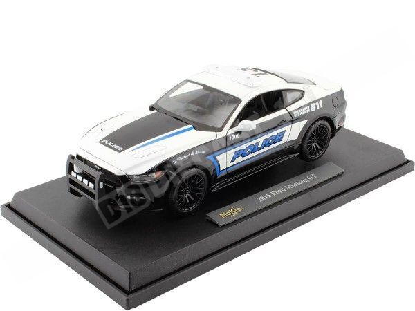 Cochesdemetal.es 2015 Ford Mustang GT 5.0 Police Blanco / Negro 1:18 Food Premiere 36203