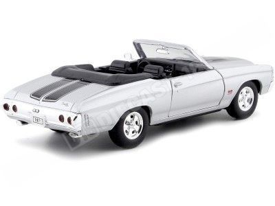 1971 Chevrolet Chevelle SS 454 Convertible Silver 1:24 Welly 22089 2