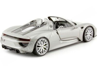 2013 Porsche 918 Spyder Open Top Gris Metalizado 1:24 Welly 24055 2