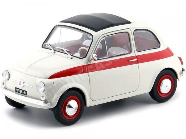 1960 Fiat 500 L Nuova Sport Beige-Rojo 1:18 Solido S1801401