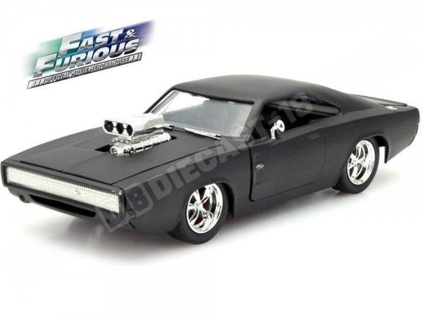 1970 Dodge Charger Dom "Fast & Furious IV" Matt Black 1:24 Jada Toy...