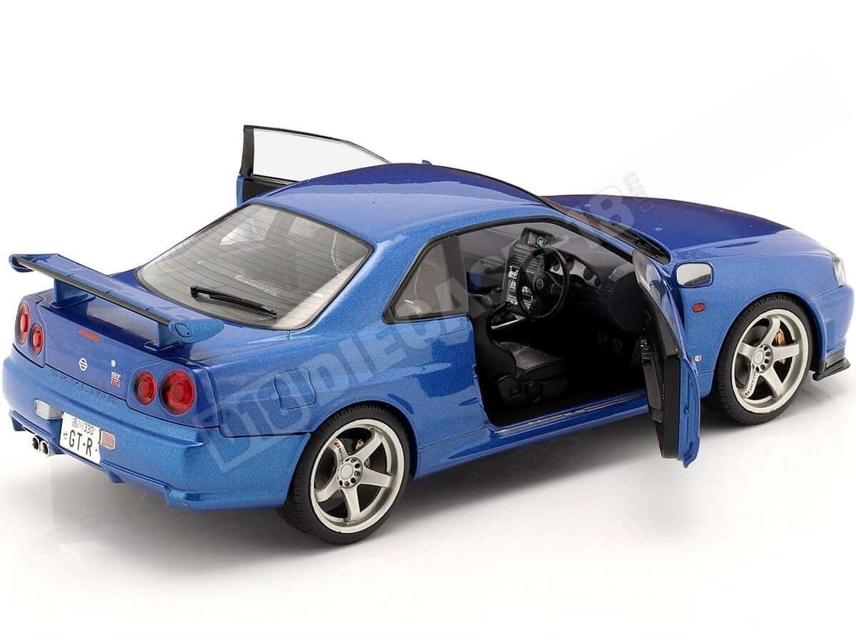 Voiture Miniature Nissan Skyline (R34) GT-R Bayside Blue 1999 1/18 -  S1804306 SOLIDO