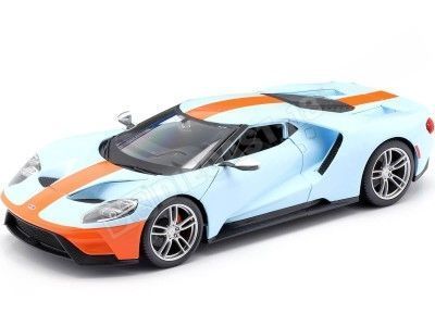 Cochesdemetal.es 2017 Ford GT "Gulf Edition" Azul/Naranja 1:18 Maisto 31384 2