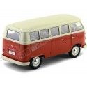 Cochesdemetal.es 1963 Volkswagen T1 Classical Microbus Rojo/Blanco 1:18 Welly 18054