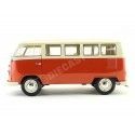 Cochesdemetal.es 1963 Volkswagen T1 Classical Microbus Rojo/Blanco 1:18 Welly 18054