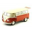 Cochesdemetal.es 1963 Volkswagen T1 Classical Microbus Rojo/Blanco 1:18 Welly 18054