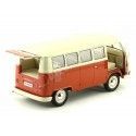 Cochesdemetal.es 1963 Volkswagen T1 Classical Microbus Rojo/Blanco 1:18 Welly 18054