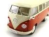 Cochesdemetal.es 1963 Volkswagen T1 Classical Microbus Rojo/Blanco 1:18 Welly 18054