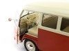 Cochesdemetal.es 1963 Volkswagen T1 Classical Microbus Rojo/Blanco 1:18 Welly 18054