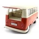 Cochesdemetal.es 1963 Volkswagen T1 Classical Microbus Rojo/Blanco 1:18 Welly 18054