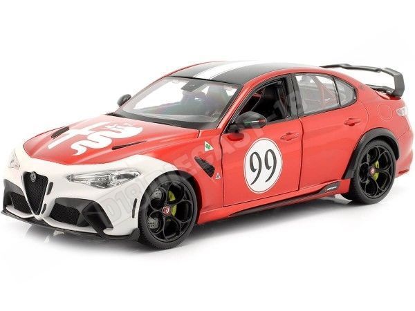 2020 Alfa Romeo Giulia GTAm Nº99 Rojo/Blanco 1:18 Bburago 11049