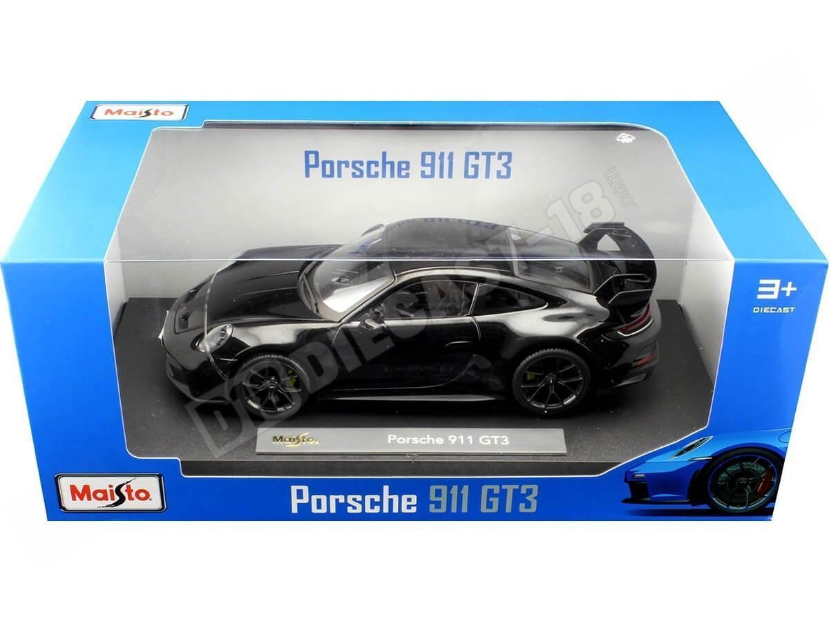 MAISTO 31458 S.E. 1/18 SCALE DIECAST PORSCHE 911 GT3: BLACK - My Tobbies -  Toys & Hobbies