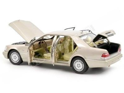 1997 Mercedes-Benz S600 V12 (W140) Plateado Ahumado 1:18 Norev HQ 183723 2