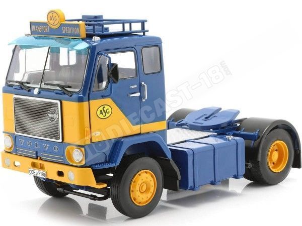 1965 Camion Volvo F88 "ASG Transport" Azul/Amarillo 1:18 Road Kings...