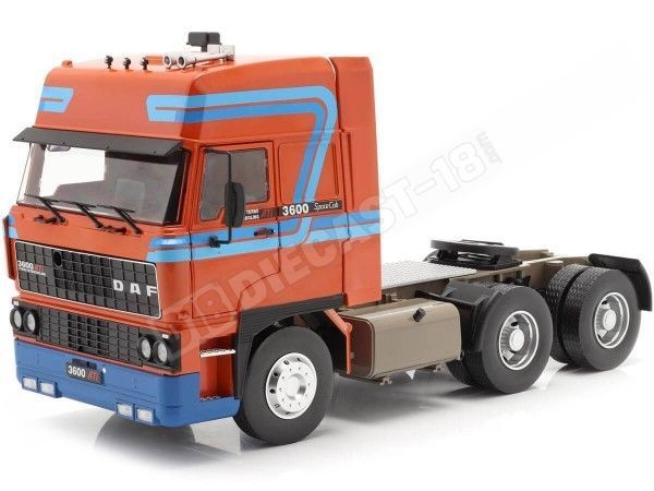 1982 Camion DAF 3600 SpaceCab Naranja/Azul 1:18 Road Kings 180094