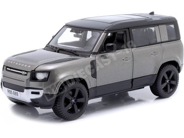 2022 Land Rover Defender 110 Gris Oscuro Metalizado 1:24 Bburago 18-21101