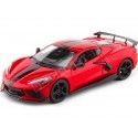 2020 Chevrolet Corvette Stingray Coupe High Wing Rojo/Negro 1:24 Ma...