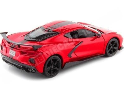 2020 Chevrolet Corvette Stingray Coupe High Wing Rojo/Negro 1:24 Ma... 2