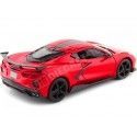 2020 Chevrolet Corvette Stingray Coupe High Wing Rojo/Negro 1:24 Ma...