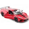 2020 Chevrolet Corvette Stingray Coupe High Wing Rojo/Negro 1:24 Ma...