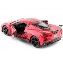 2020 Chevrolet Corvette Stingray Coupe High Wing Rojo/Negro 1:24 Ma...