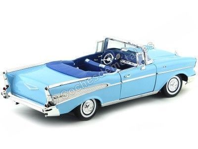 Cochesdemetal.es 1957 Chevrolet Bel Air Open Convertible Azul 1:18 Motor Max 73175 2