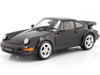 Cochesdemetal.es 1988 Porsche 911 (964) Turbo Coupe Negro 1:18 Welly 18026