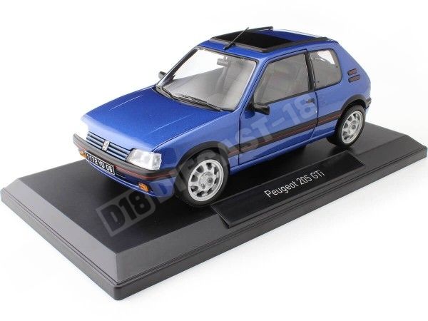 1992 Peugeot 205 GTi 1.9 Con Techo Solar Azul Miami Metalizado 1:18 Norev 184844