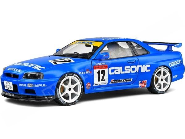 2000 Nissan Skyline GT-R (R34) Streetfighter Calsonic Tribute Azul 1:18 Solido S1804307