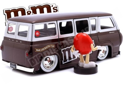 1965 Ford Econoline + Figura "M&Ms Rojo" Marrón/Plateado 1:24 Jada Toys 32027 253255065 2