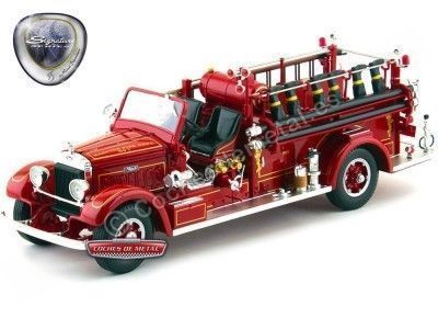 Cochesdemetal.es 1935 Mack Type 75BX Camión de bomberos Rojo 1:24 Lucky Diecast 20098