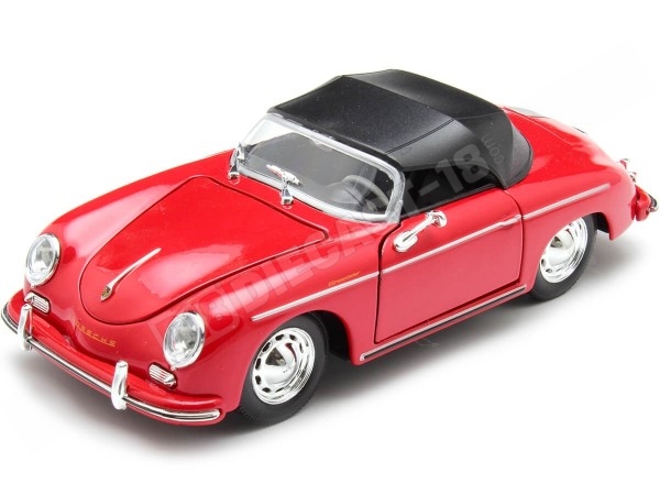 1956 Porsche 356A Speedster 1600 Super Convertible Rojo 1:24 Welly ...