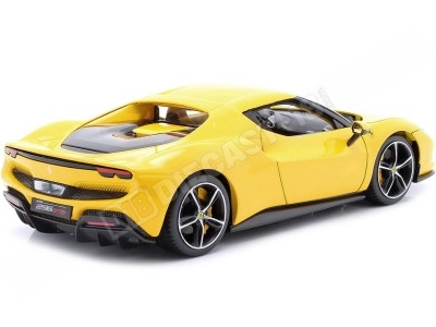 2021 Ferrari 296 GTB Hybrid 830HP V6 Amarillo 1:18 Bburago 16018 2