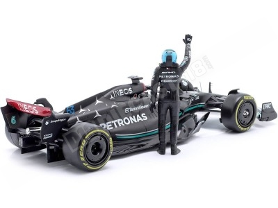 2023 Mercedes-AMG Petronas W14 Fórmula 1 Nº63 George Russell + Figura del Piloto 1:24 Bburago 28037 2