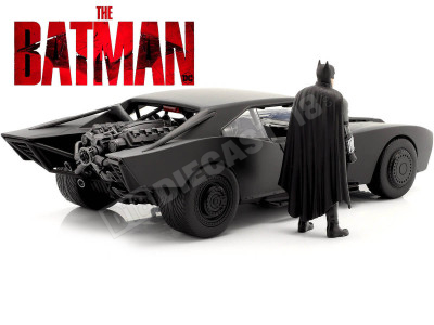 2022 Batmobile Con Luces y Figura de Batman "The Batman" Negro 1:18... 2