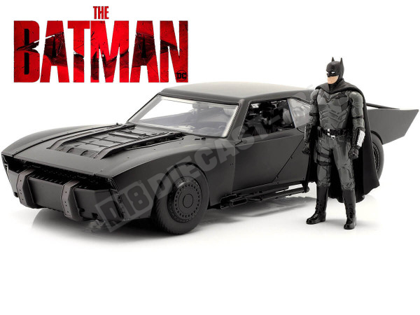 2022 Batmobile Con Luces y Figura de Batman "The Batman" Negro 1:18...