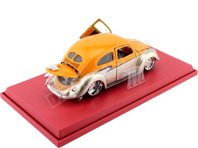 1951 Volkswagen VW Beetle Hard Top Custom Plata/Naranja Metalizado ... 2