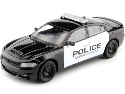 2016 Dodge Charger R/T Pursuit Police Negro/Blanco 1:24 Welly 24079