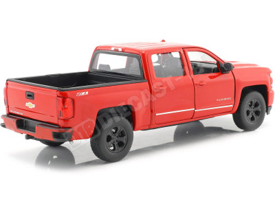 2017 Chevrolet Silverado Pickup Rojo 1:24 Welly 24083 2