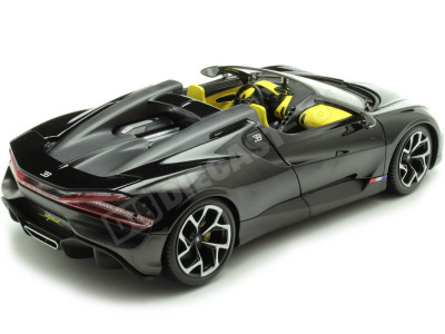 2023 Bugatti W16 Mistral Convertible Negro/Amarillo 1:18 Bburago 11051 2