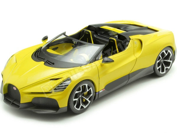 2023 Bugatti W16 Mistral Convertible Amarillo 1:18 Bburago 11051