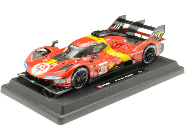 2023 Ferrari 499P 3.0L Turbo V6 Nº51 Guidi/Calado/Giovinazzi Ganador 24h LeMans 1:24 Bburago 26309-51