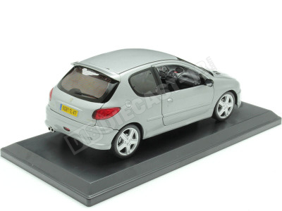 2003 Peugeot 206 RC Plateado Aluminio 1:18 Norev 184726 2