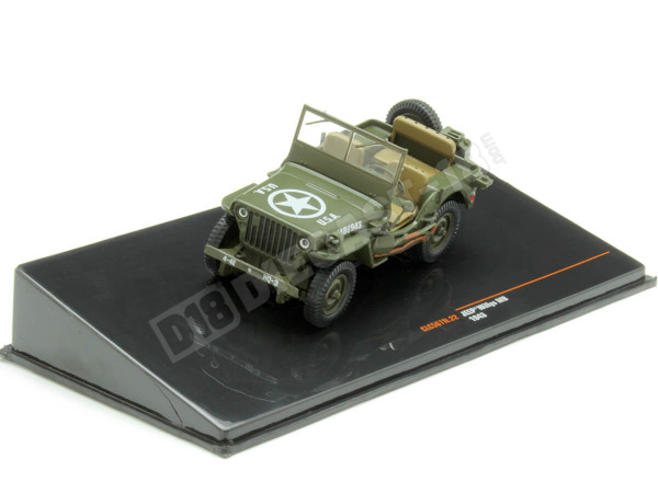 1943 Jeep Willys Ejército Americano Verde Militar 1:43 IXO Models CLC567N