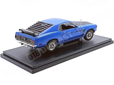 Mustang Boss 302 1969 Azul y Negro – Coche en Miniatura a Escala 1:18 2