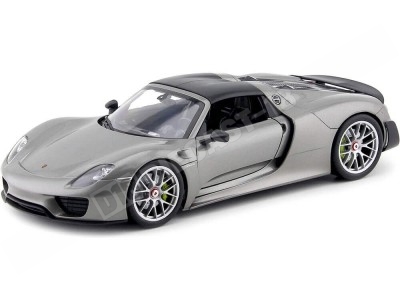 2013 Porsche 918 Spyder Cabrio Gris 1:18 Welly 18051