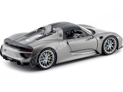 2013 Porsche 918 Spyder Cabrio Gris 1:18 Welly 18051 2
